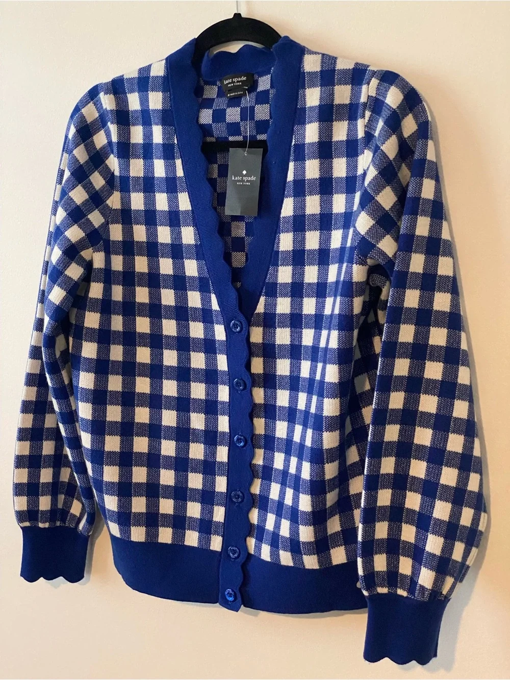 Kate Spade New York Gingham Cardigan NWT